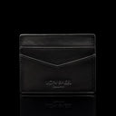 von baer minimalist luxury mens slim leather card holder black front view