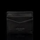 von baer minimalist luxury mens slim leather card holder black front view