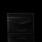 von baer minimalist luxury womens slim leather card holder black front view