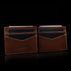 von baer minimalist mens slim leather card holder brown back and front views