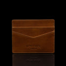 von baer minimalist mens slim leather card holder tan front view