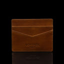 von baer minimalist womens slim leather card holder tan front view