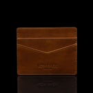 von baer minimalist womens slim leather card holder tan front view