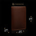 von baer minimalistic element leather card case wallet solid brown color front view dimensions