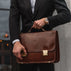 von baer no 2 high quality secure leather messenger briefcase for professionals carried by businessman