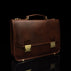 von baer no 2 luxury leather messenger briefcase solid brown front half side view