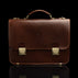 von baer no 2 premium leather messenger briefcase solid brown front view