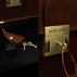 von baer no 2 premium leather messenger briefcase solid brown lock and key closure with key inside