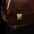 von baer no 2 premium leather messenger briefcase solid brown lock and key closure