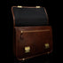 von baer no 2 premium leather messenger briefcase solid brown open zipped pocket