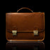 von baer no 2 premium leather messenger briefcase tan front view