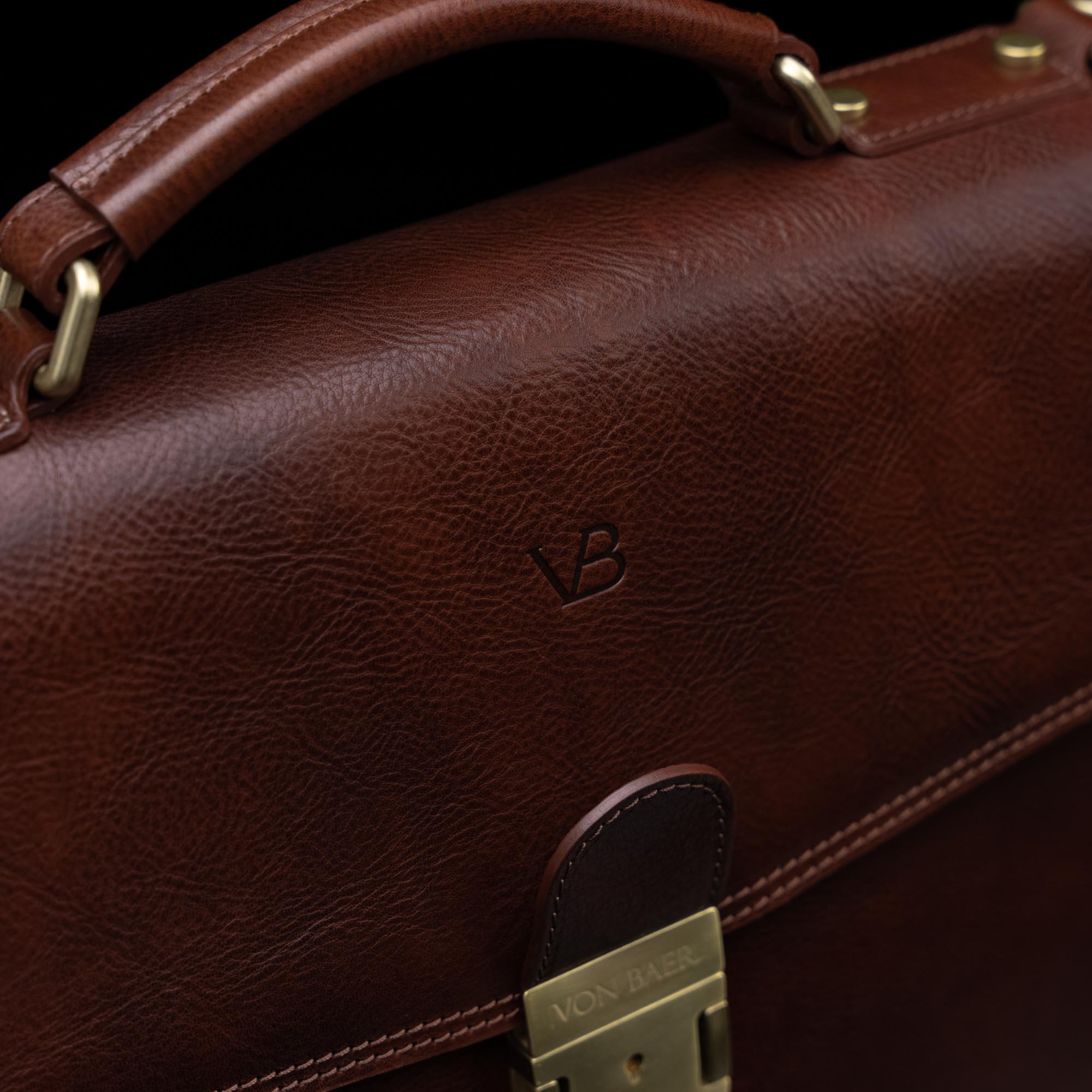 front VB logo on briefcase flap