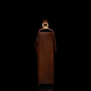Von Baer No.3 men’s slim full-grain leather briefcase, profile view for professional work and business use.