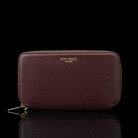 Von Baer origin luxury RFID leather purse large front view