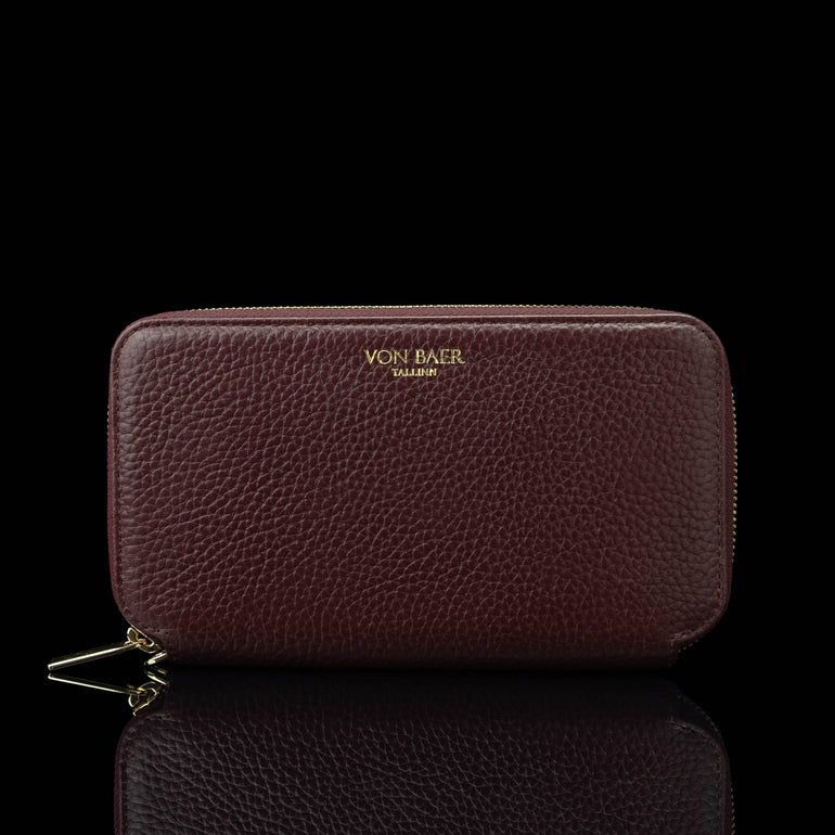 Von Baer origin luxury RFID leather purse large front view