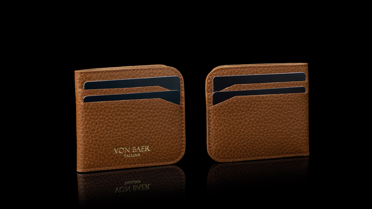 Von Baer origin luxury RFID leather purse with detachable card holder filled with cards
