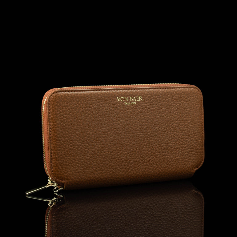 Von Baer origin luxury RFID leather purse large half turned view