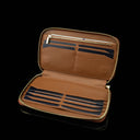 Von Baer origin luxury RFID leather purse large inside view with multiple card slots and zipped coin pocket