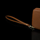 Von Baer origin luxury RFID leather purse large with wrist strap close up