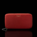 Von Baer origin luxury RFID leather purse large deep red front view