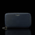 Von Baer origin luxury RFID leather purse large navy blue front view