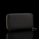 Luxury men’s leather wallet with RFID protection, large design shown from the back view