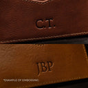 von baer personalized leather card holder embossed initials example perfect gift for him for her