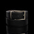 Von Baer Premier High Quality Reversible 2-in-1 Leather Belt - Black side with brushed graphite buckle.