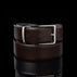 Von Baer Premier High Quality Reversible 2-in-1 Leather Belt - Brown side with silver buckle.