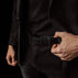 von baer premier luxury reversible handmade premium leather belt for men black side on male model