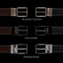 Von Baer Premier Quality Luxury Reversible Leather Belt for Men - Buckle Color Chart: Brushed Graphite, Dark Nickel, Glossy Silver.