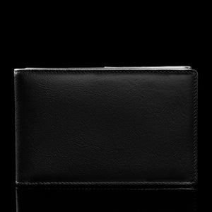 von baer slim leather passport holder travel rfid wallet black front view