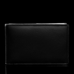 von baer slim leather passport holder travel rfid wallet black front view