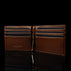 von baer small elegant leather money clip wallet inside view cards brown