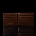 von baer small mens luxury leather money clip wallet inside view brown