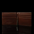 von baer small minimalist luxury leather money clip wallet inside view brown