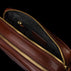 Von Baer superior luxury full grain leather wash bag in brown with a zipped pocket, ideal for travel and daily use.