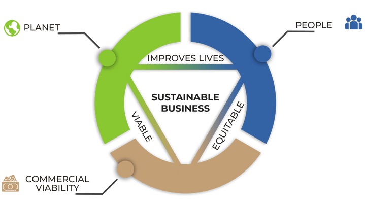 chart showing the sustainable business approach of Von Baer