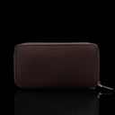Von Baer W2 large leather women's purse wallet - brown - front view.
