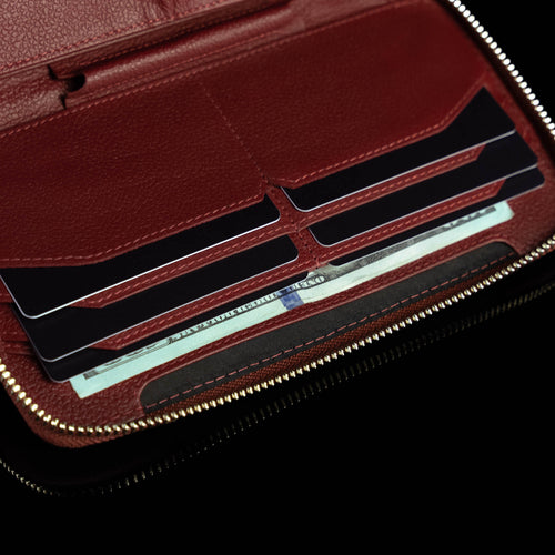 Women's Italian Leather Zip Around Wristlet Wallet with RFID