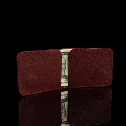 Von Baer W2 large leather women's purse wallet with detachable card holder - filled with cash - rear view.