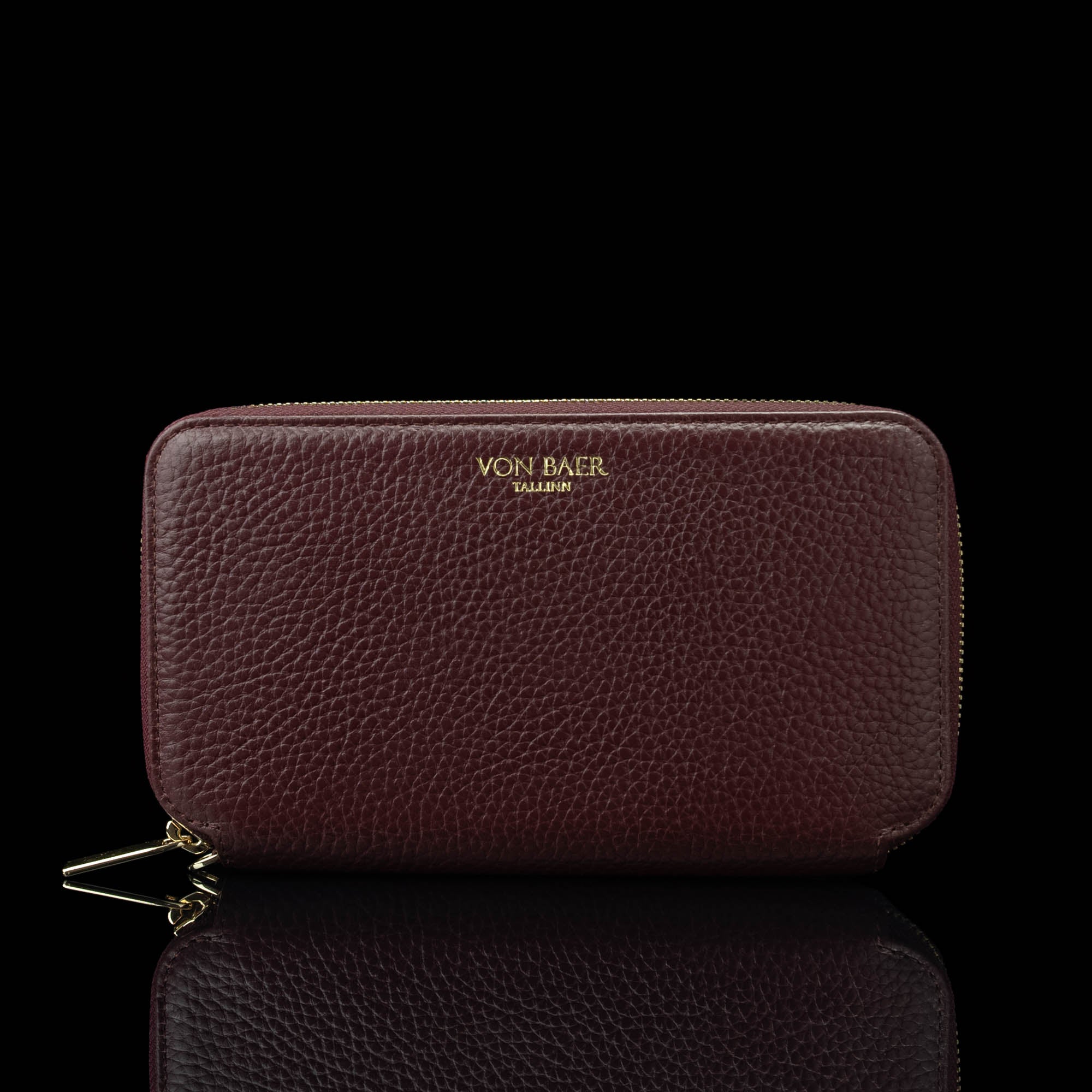 Women's Italian Leather Zip Around Wristlet Wallet with RFID