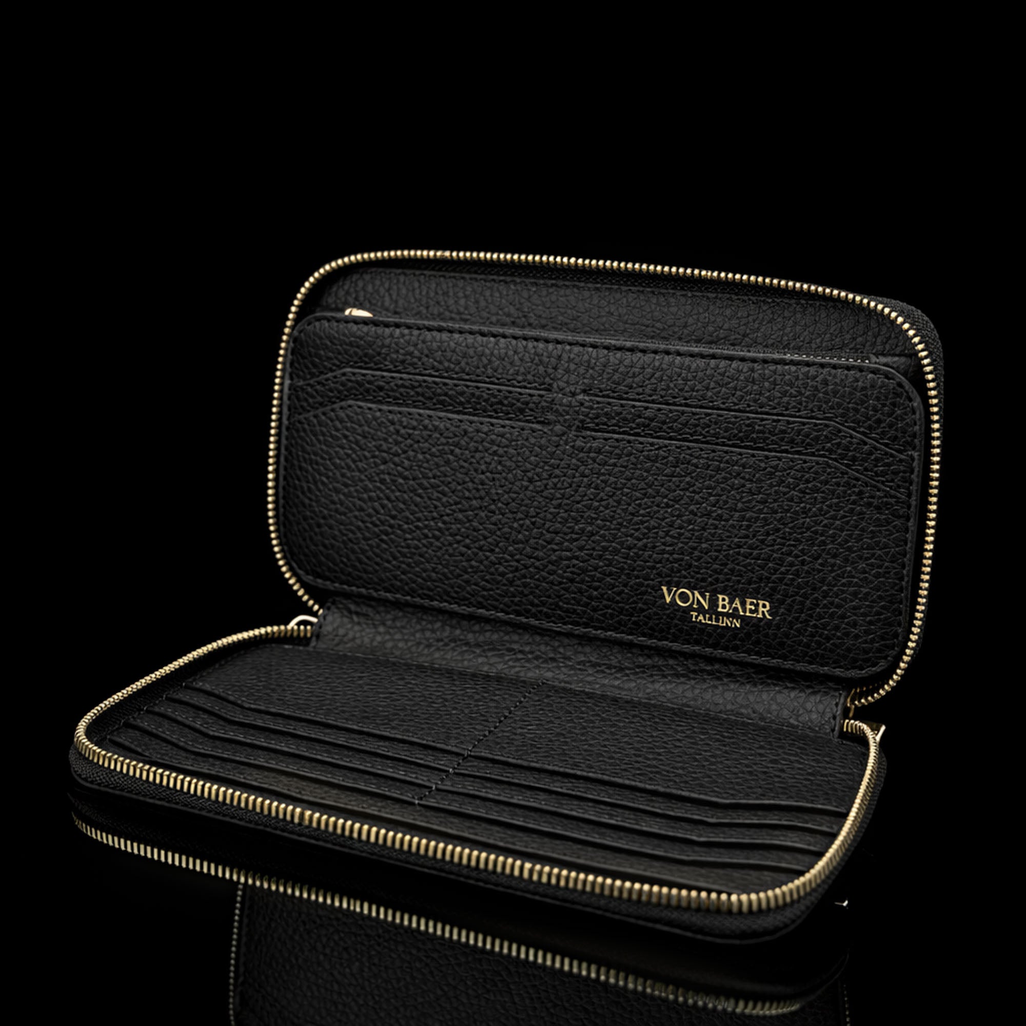 Men's Italian Leather Zip Around Wristlet Wallet with RFID