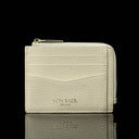 Von Baer W5 RFID slim luxury leather zip card case front view