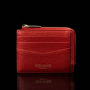 Von Baer W5 RFID slim luxury leather zip card case front view