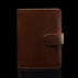 von baer washington premium mens leather trifold wallet dark brown front view