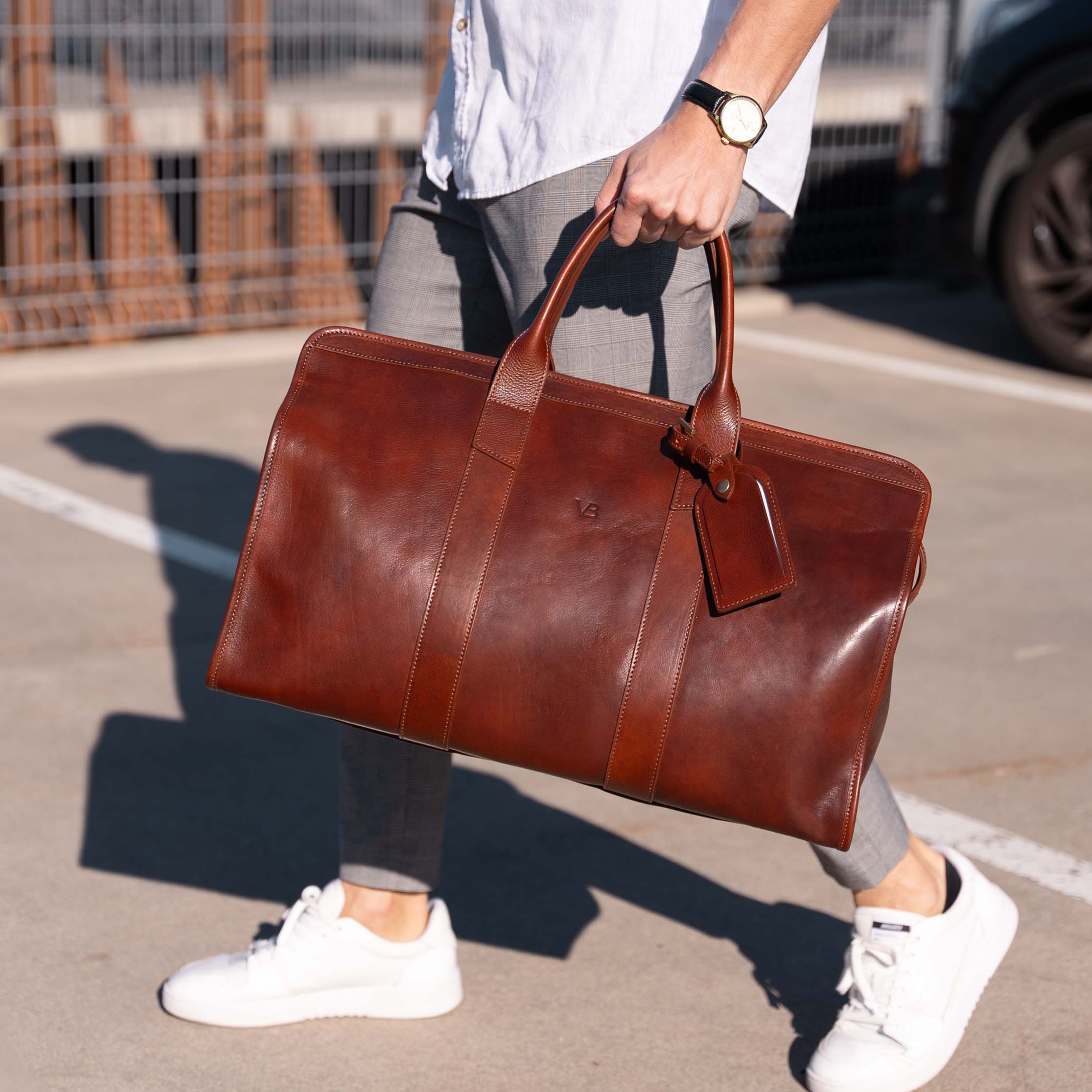 Men's Full-Grain Luxury Leather Weekender Bag - Von Baer