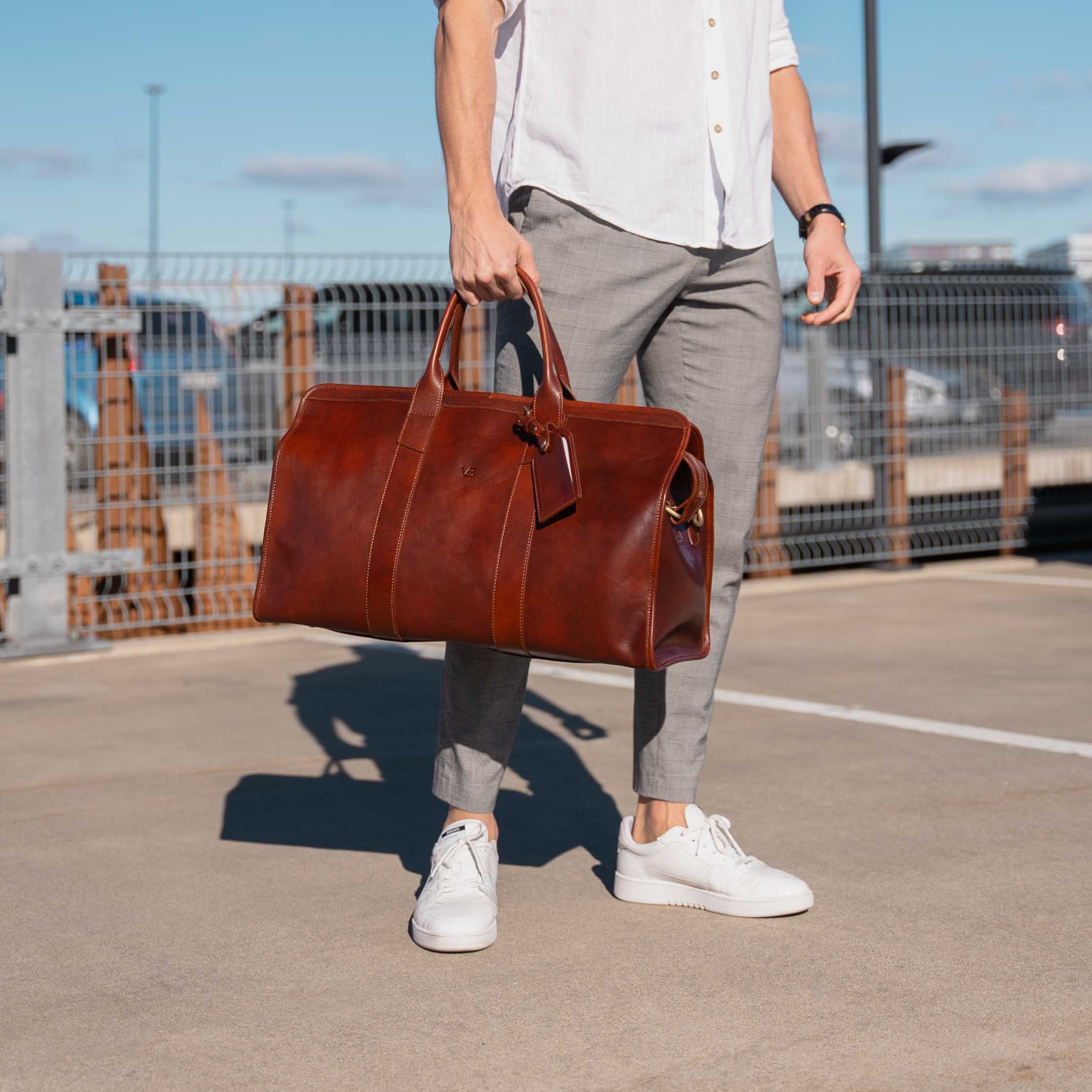Men's Full-Grain Luxury Leather Weekender Bag - Von Baer