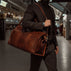 von baer weekender leather weekend bag for men with shoulder bag in the airport