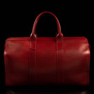 von baer weekender luxury womens leather weekend bag deep red front view